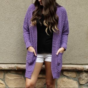 NWT Lavender Popcorn Cardigain